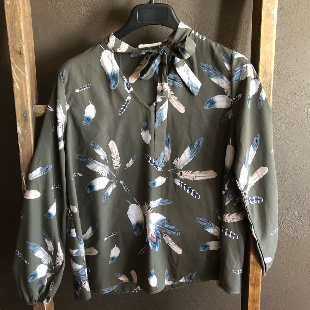 Feather Bow Blouse